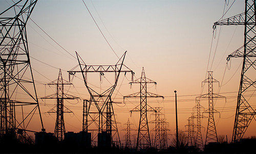 Power lines in the field